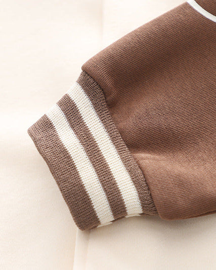 Conjunto niño invierno 3 piezas con chaqueta varsity, camiseta interior y pantalón largo,ropa infantil invierno en España