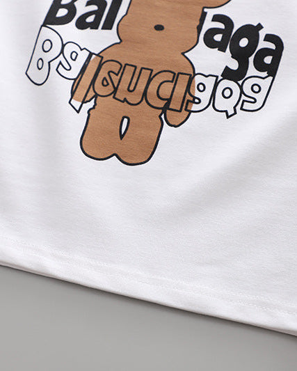 Conjunto bebé y niño 3 piezas ropa bebé: chaqueta estampada, camiseta con oso y pantalón gris cómodo en España
