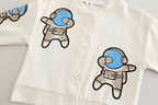 Conjunto niño 3 piezas ropa niño astronauta con chaqueta, camisa de cuadros y pantalón vaquero en España