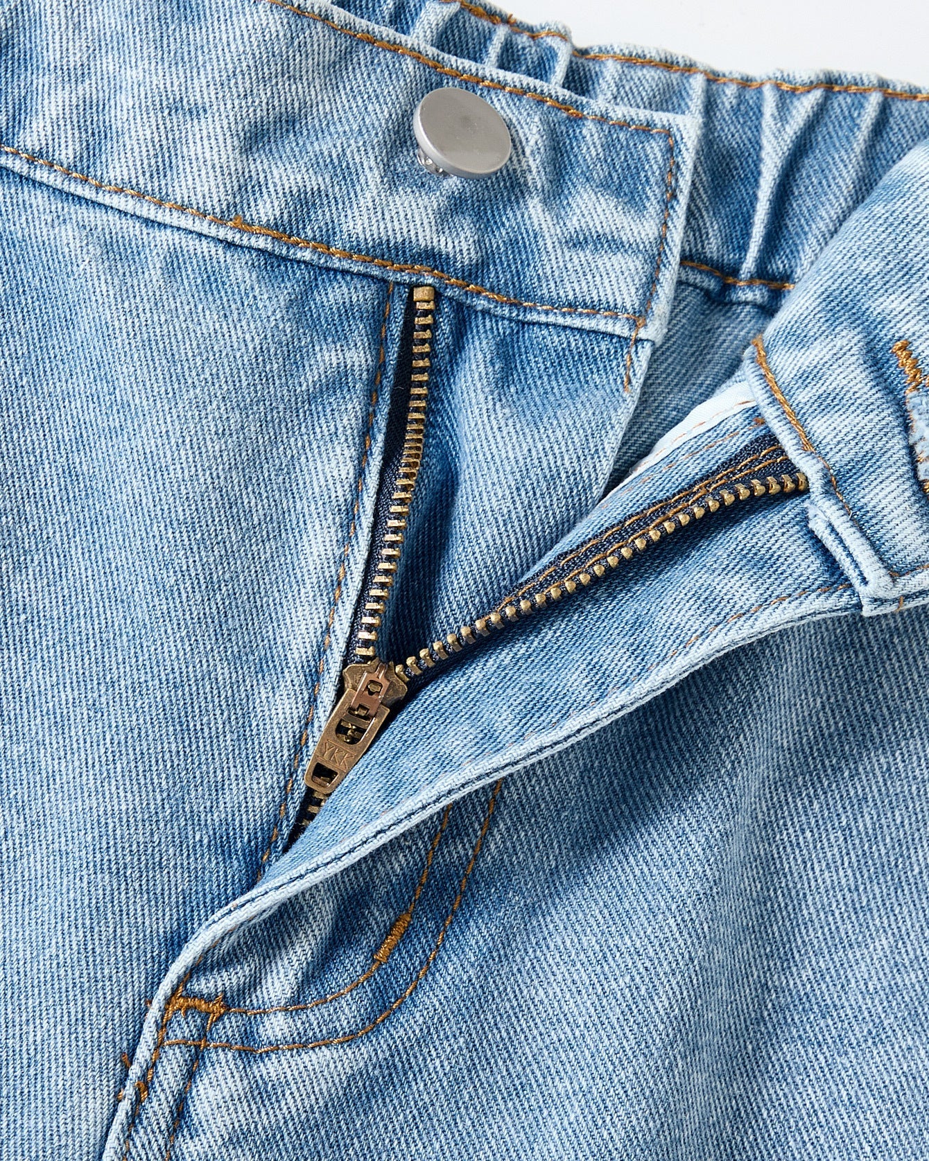 Jeans de Niña de Pierna Ancha con Flores Bordadas Cómodos,