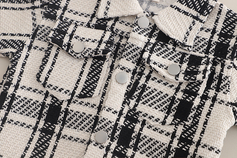 Conjunto bebé niño 3 piezas camisa tartán, camiseta y pantalón vaquero en España