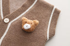 Conjunto ropa bebé niño 3 piezas invierno camisa de cuadros chaleco de lana pantalón , Ideal para clima otoñal en España