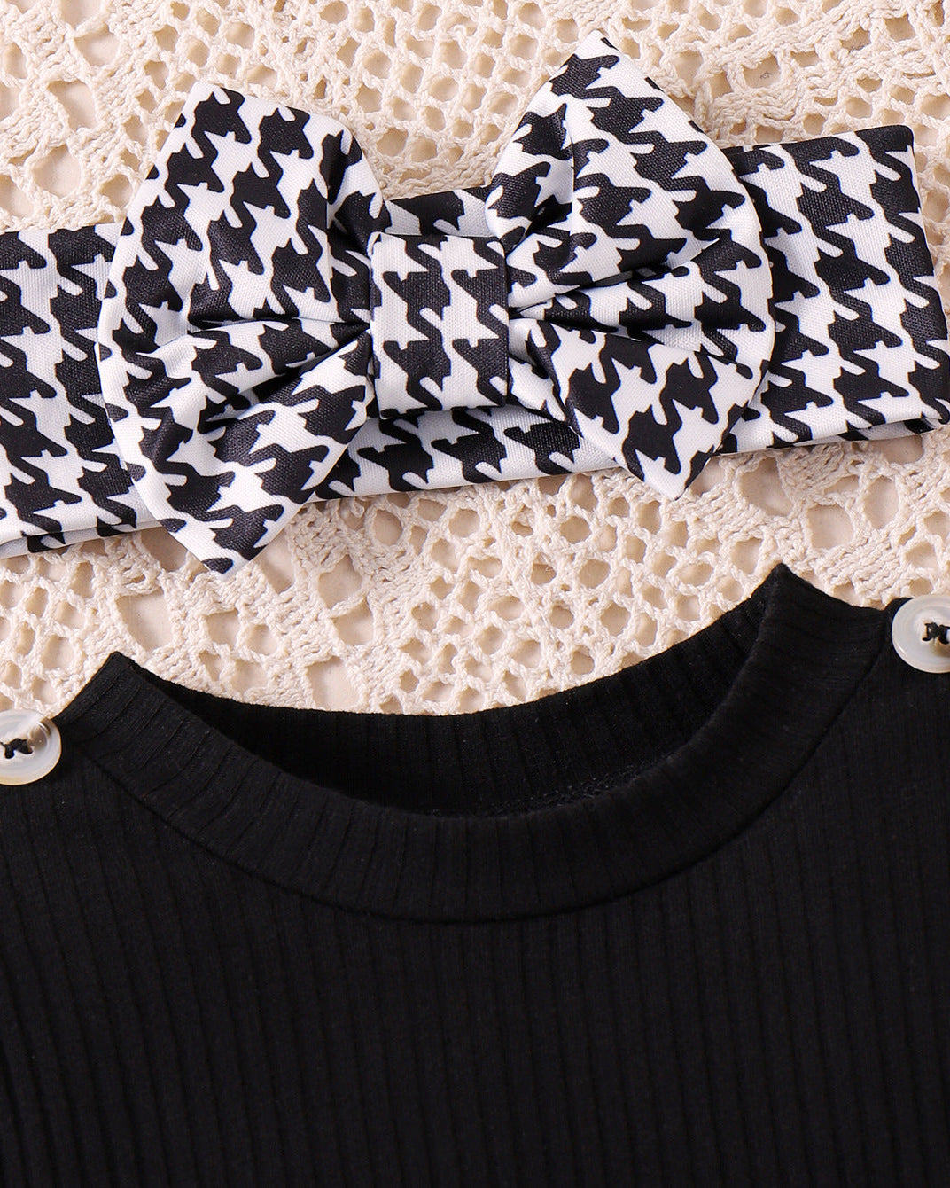 Conjunto niña elegante de cuadros con blusa de punto manga larga – ropa niña clásica moderna en España