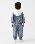 Conjunto bebé 3 piezas vaquero: chaqueta denim, camiseta de algodón y pantalón elástico para niño y  en España