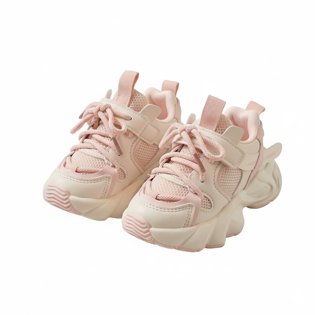 Zapatilla deportiva ligera y transpirable con cordones y diseño moderno para niños vista completa