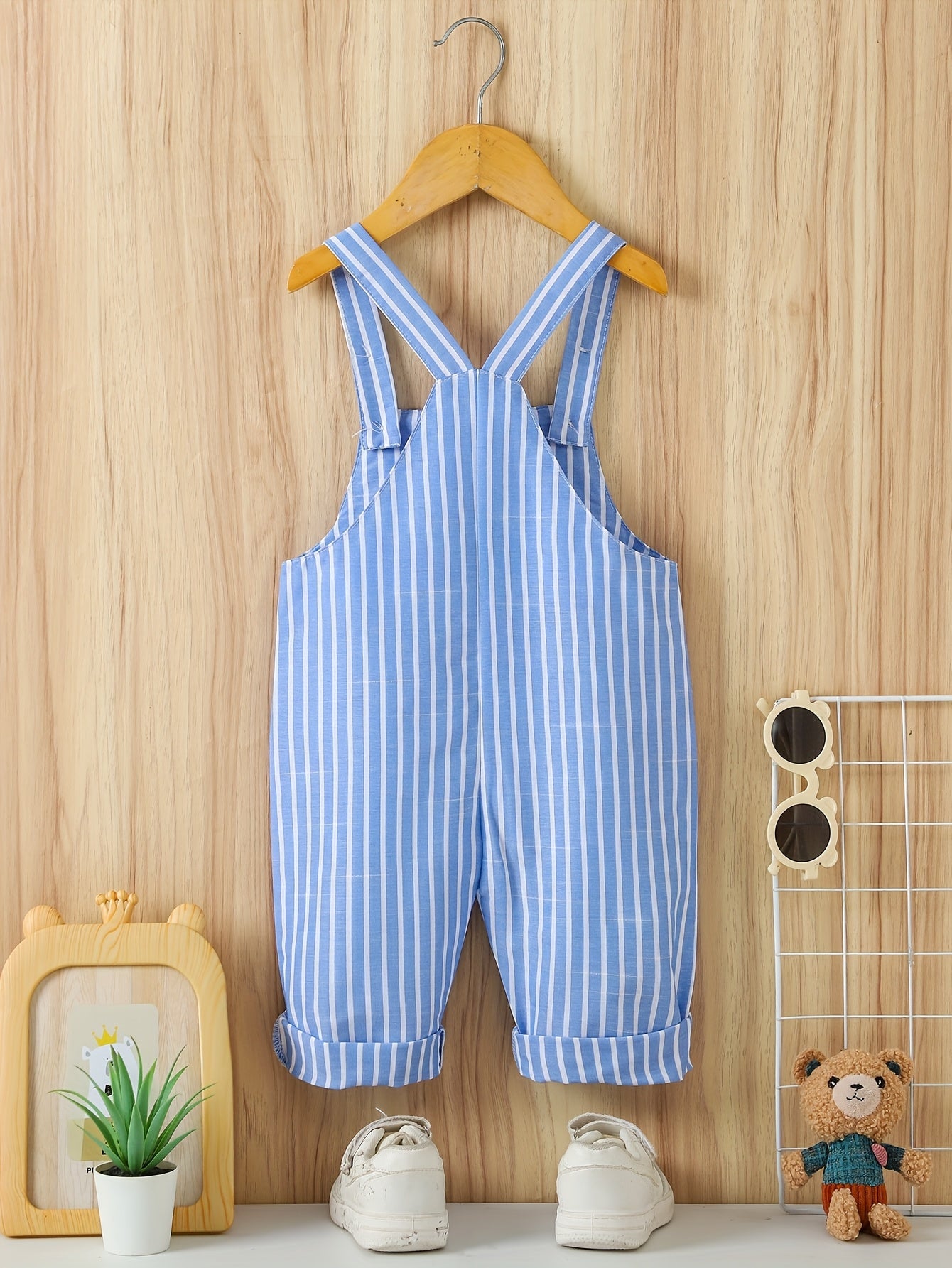 Jardinera Infantil a Rayas Azul y Blanco