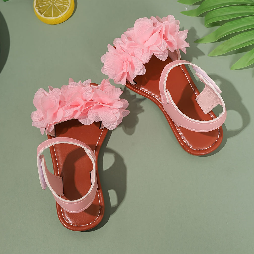 Sandalias Rosas con Flores
