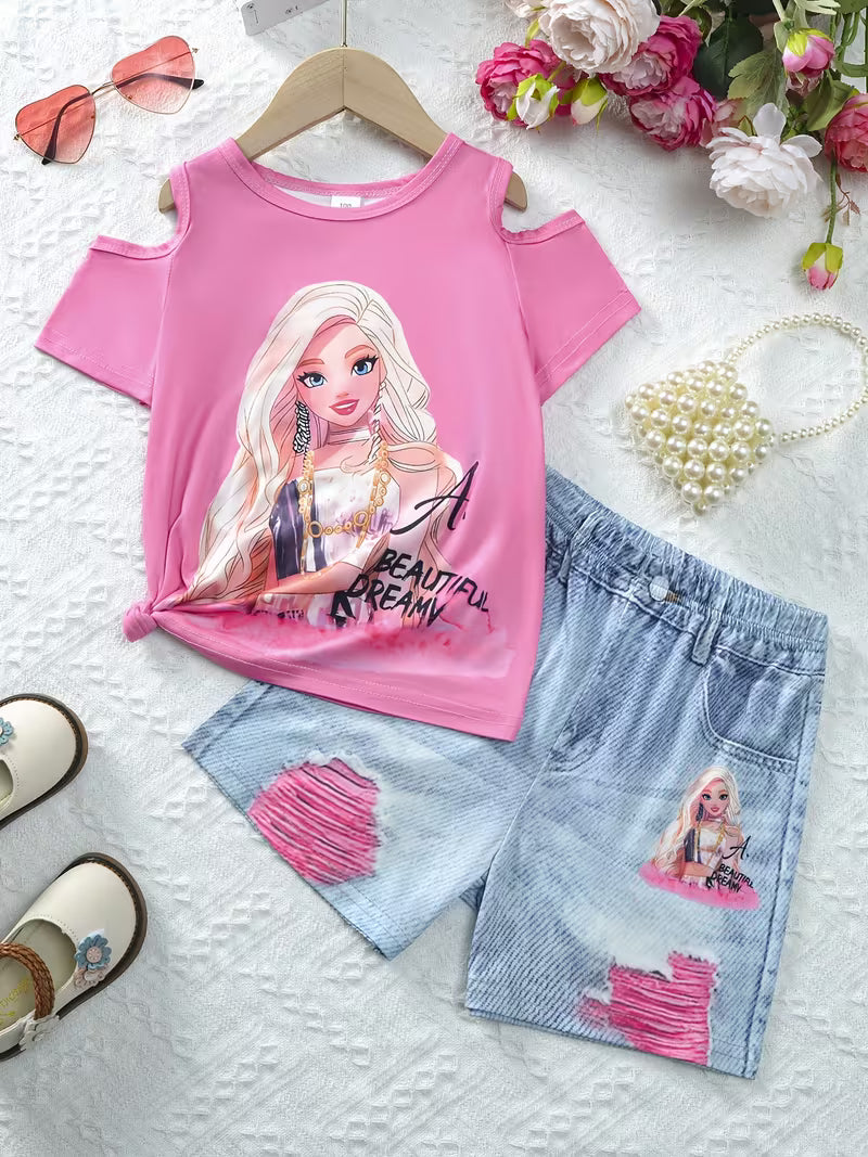 Conjunto de 2 Piezas con Hombros Descubiertos para