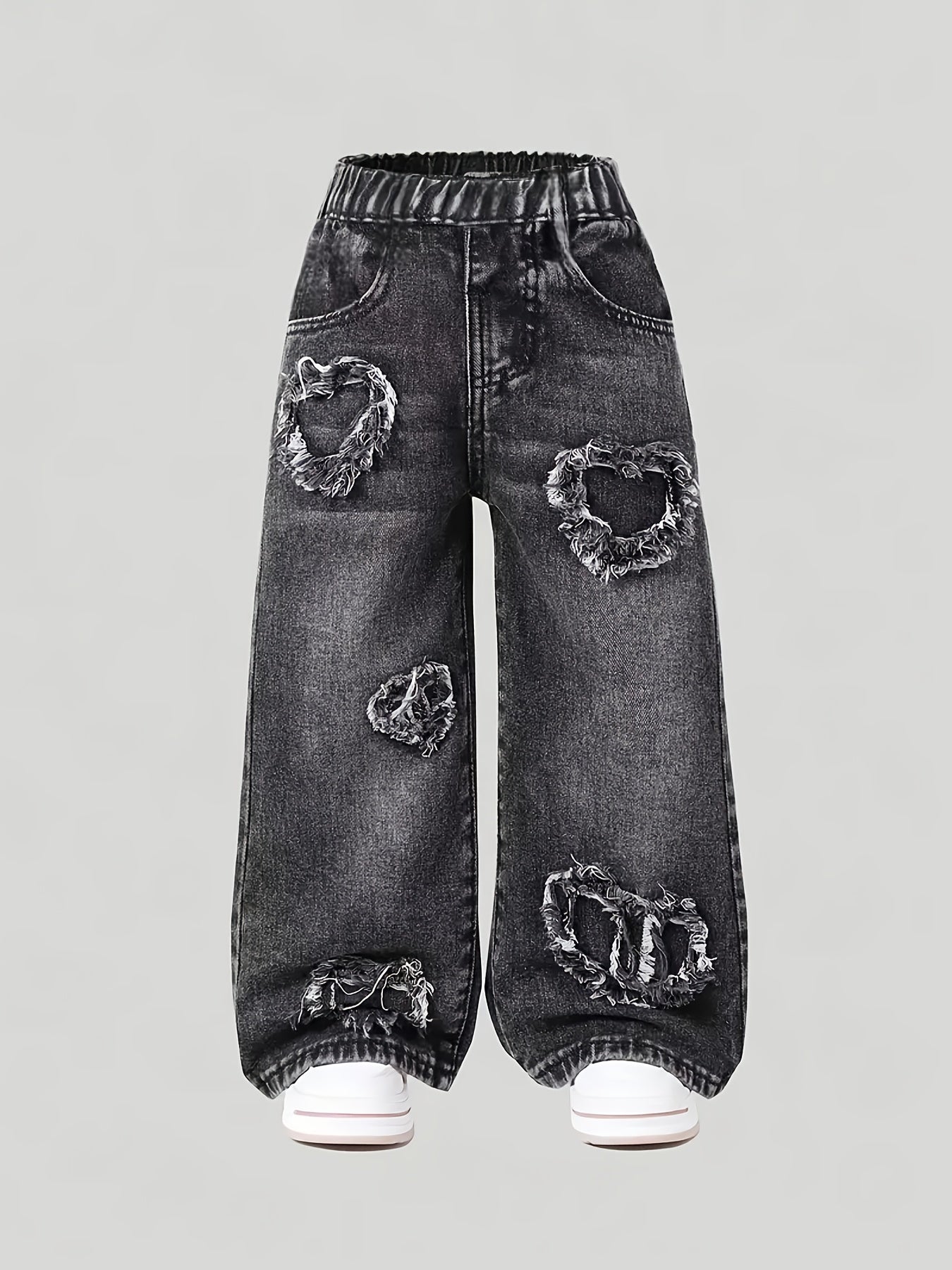 Vaqueros Anchos con Parches de Corazón