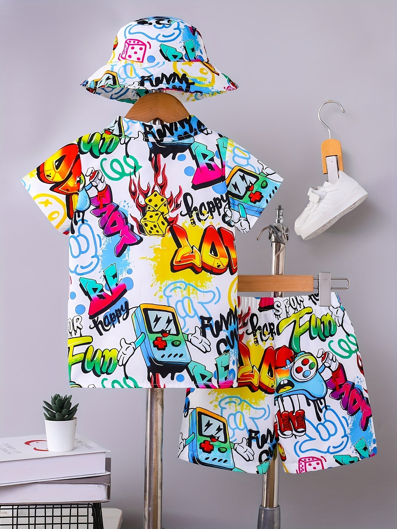 Conjunto de Verano Graffiti para Niños (3 Piezas)