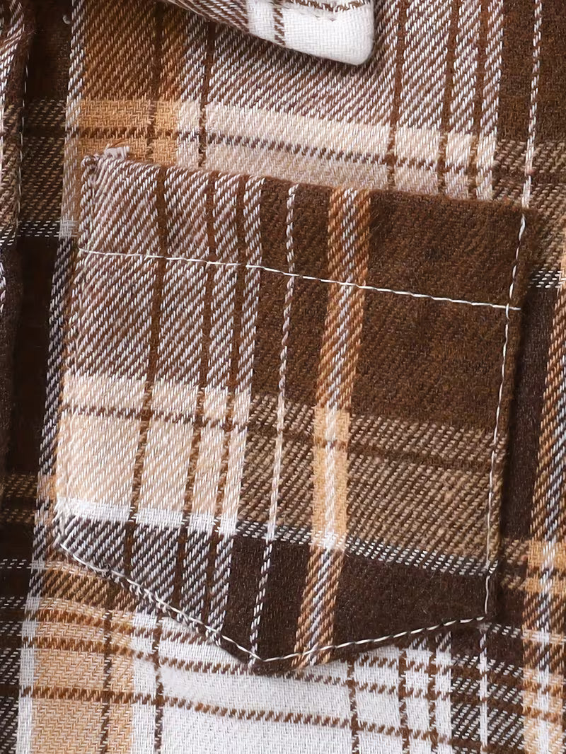Conjunto niño 2 piezas camisa de cuadros y pantalón vaquero cómodo ropa infantil otoño invierno en España