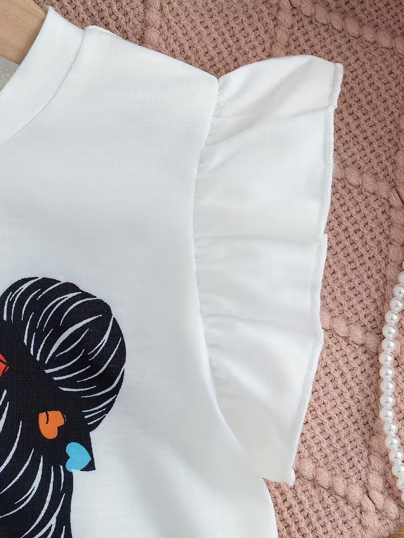 Top de volantes y falda mágica para días especiales