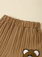 Conjunto de Verano para Bebé: Camisa de Oso y Pantalones Cortos