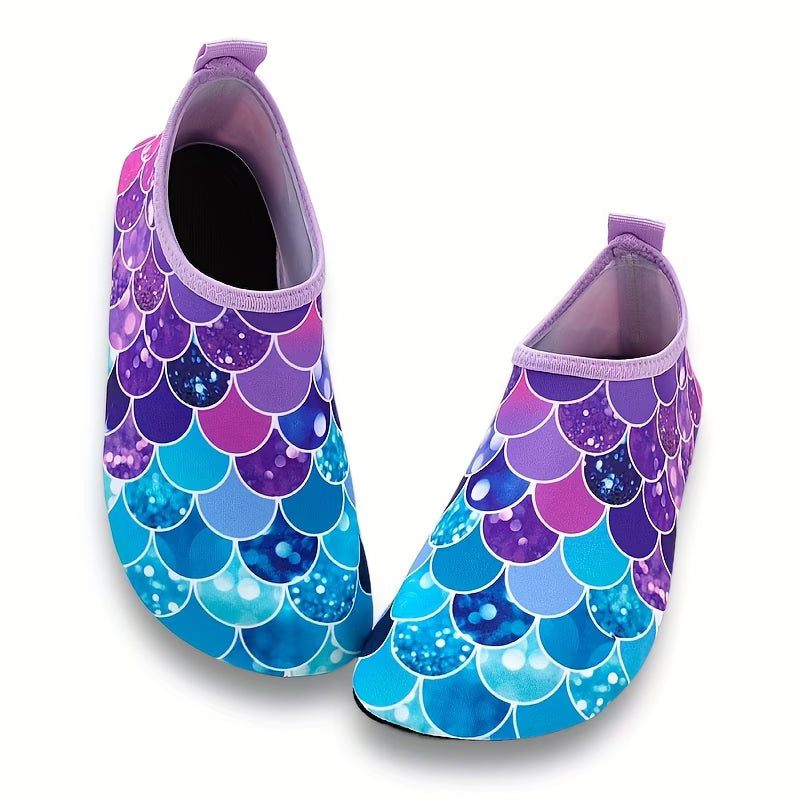 Zapatos de agua con escamas de sirena para pequeñas exploradoras