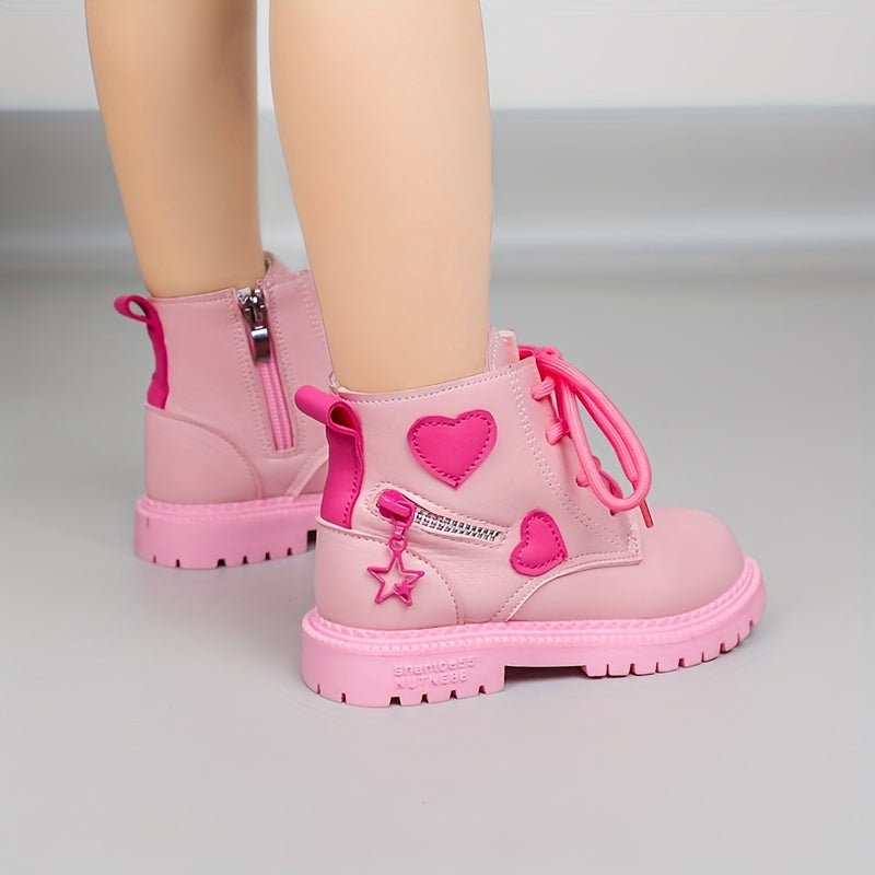 Botas de invierno para niña con diseño de corazones