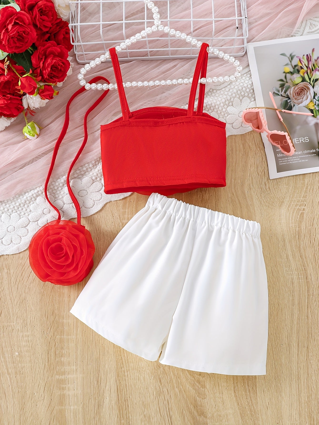 Conjunto de Verano con Flor 3D