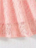 Vestido de verano para niñas con cuello de encaje