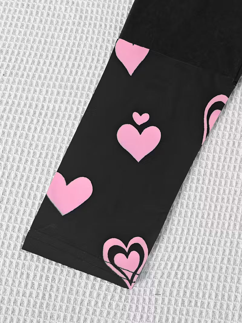 Conjunto "Sweet Kitty" Sudadera y Leggings de Corazones para Niñas