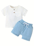 Conjunto de Verano para Bebé: Camiseta y Pantalón Corto de Algodón