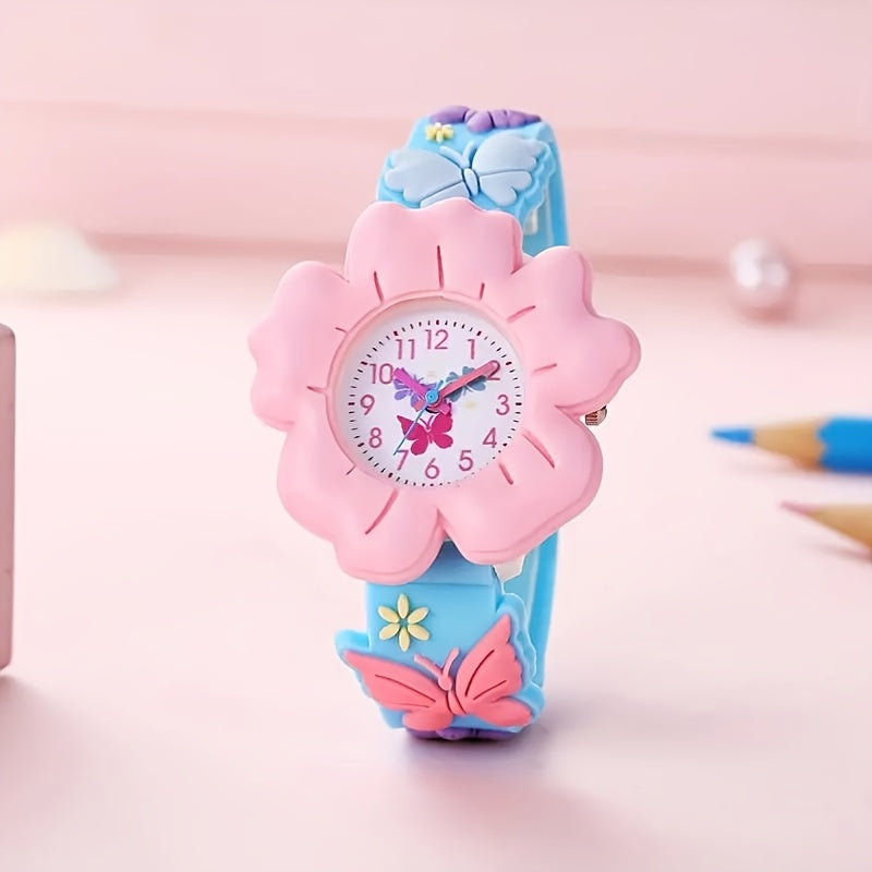 Relojes infantiles con diseños atractivos de flores y mariposas