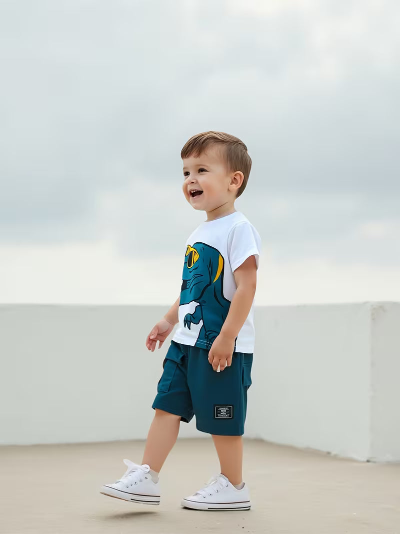 Conjunto casual para niño con shorts para exteriores