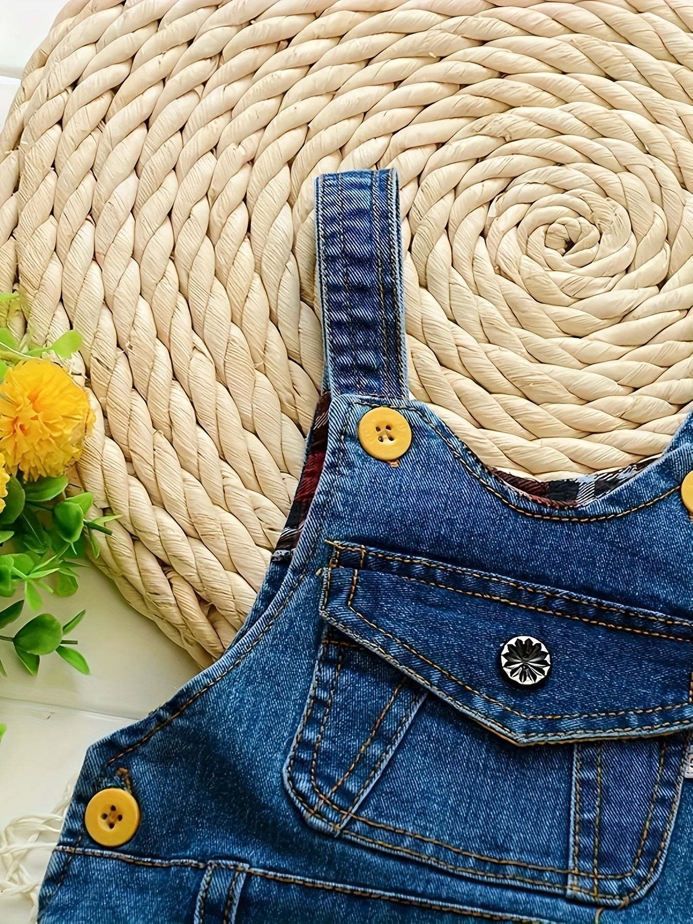 Ove rol de Mezclilla para Niños con Parches de Oso "Min Cnow"