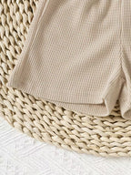 Conjunto cómodo para bebé niño: camiseta de manga corta y shorts 🌞👶