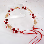 Diadema para el cabello con diseño de flores y perlas