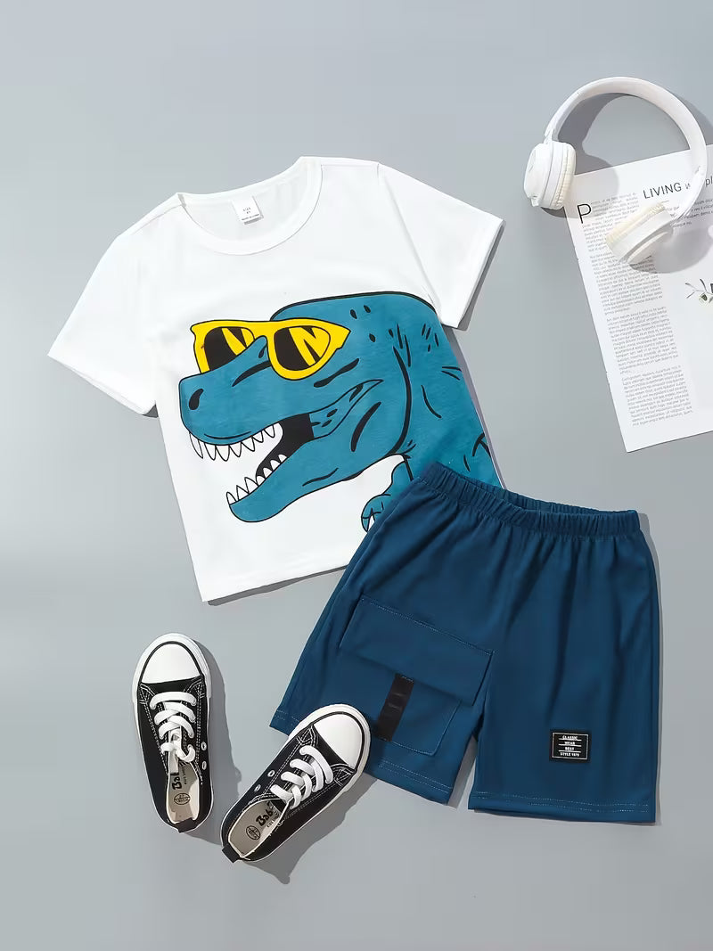 Conjunto casual para niño con shorts para exteriores