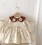 Vestido para niñas decorado con flores, con bolso a juego, calcetas y accesorios para el cabello