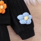 "Vestido de lana con chaqueta de flores en relieve, diseño de invierno para niñas"