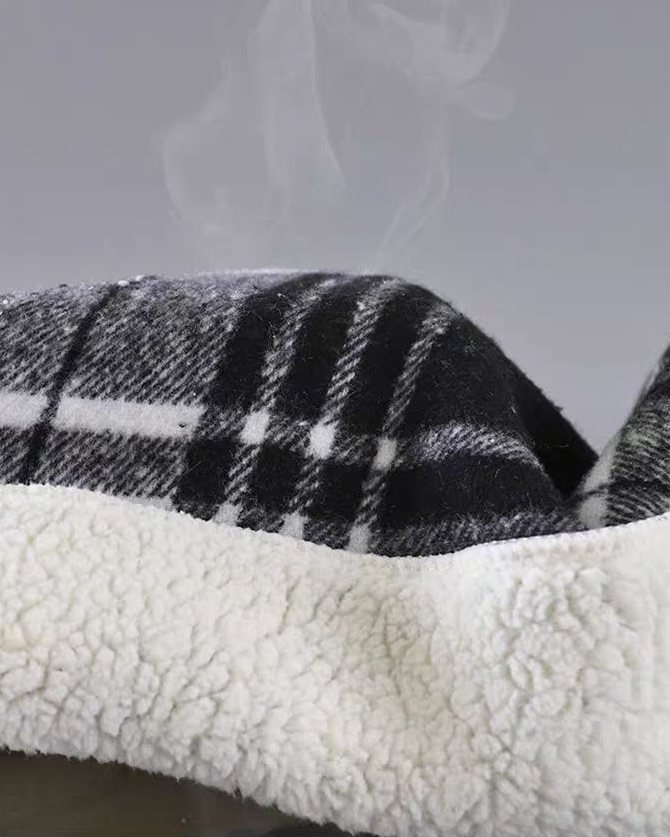 Chaqueta Infantil de Cuadros con Cuello de Borreguito Estilo Cozy & Chic