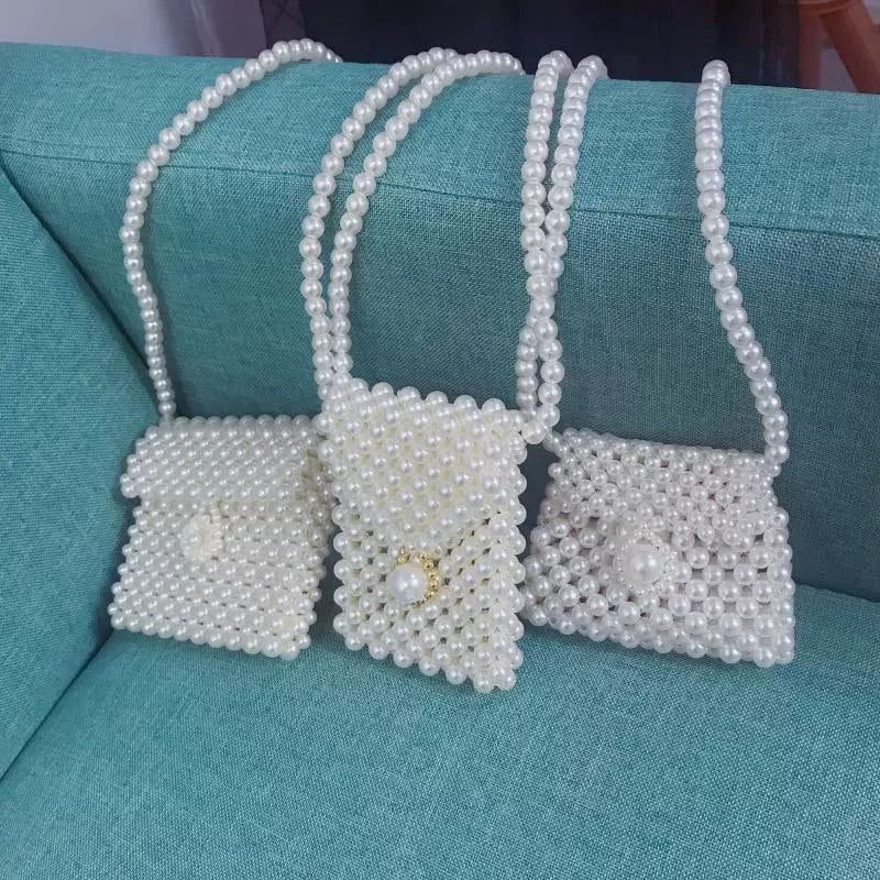 Bolso de hombro perlado para niñas con cierre elegante – Estilo moderno y sofisticado