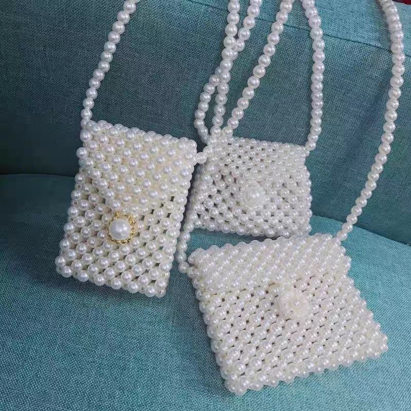 Bolso de hombro perlado para niñas con cierre elegante – Estilo moderno y sofisticado