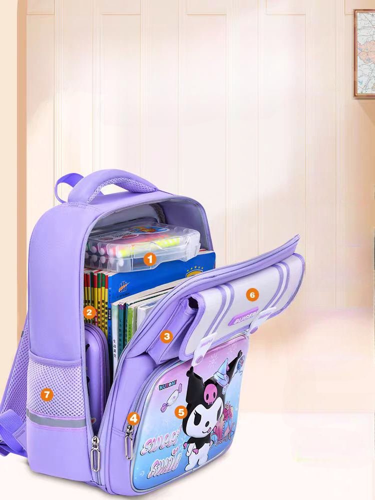 Mochila escolar infantil con estampado de caricatura