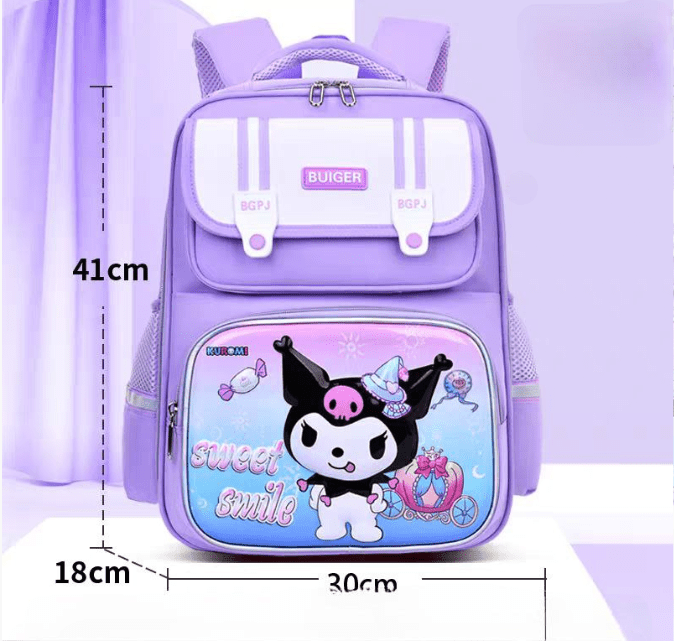 Mochila escolar infantil con estampado de caricatura