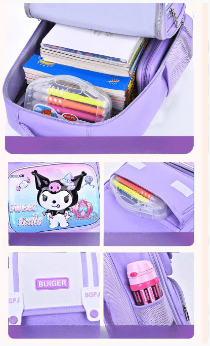 Mochila escolar infantil con estampado de caricatura