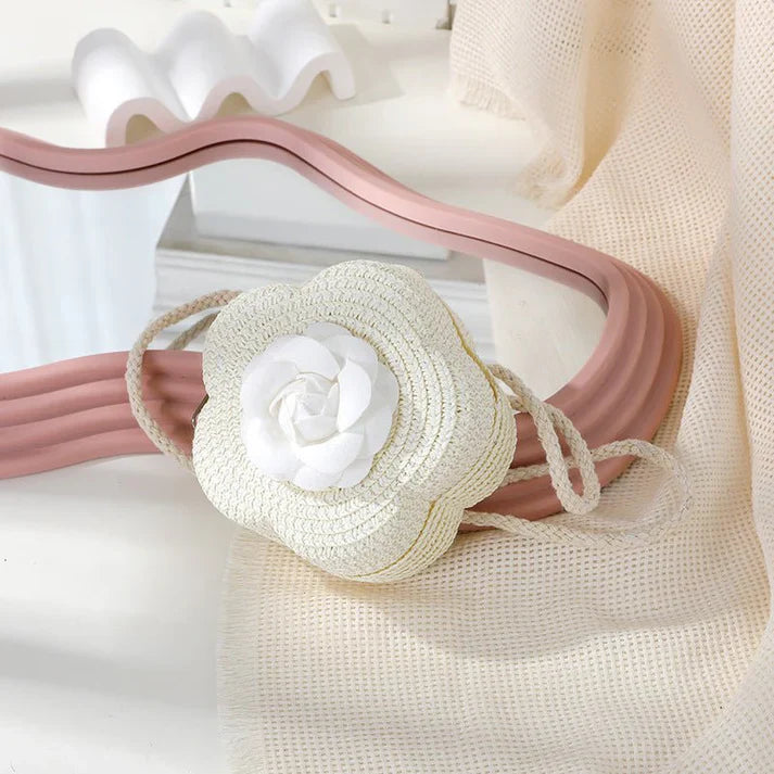 Vestido para niñas decorado con flores, con bolso a juego, calcetas y accesorios para el cabello