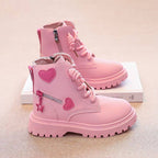 Botas de invierno para niña con diseño de corazones
