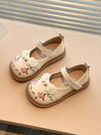 Zapato clásico de verano para niñas con bordado de flores