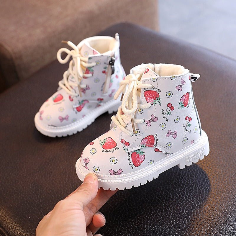 Botas de invierno con estampado de frutas para niñas
