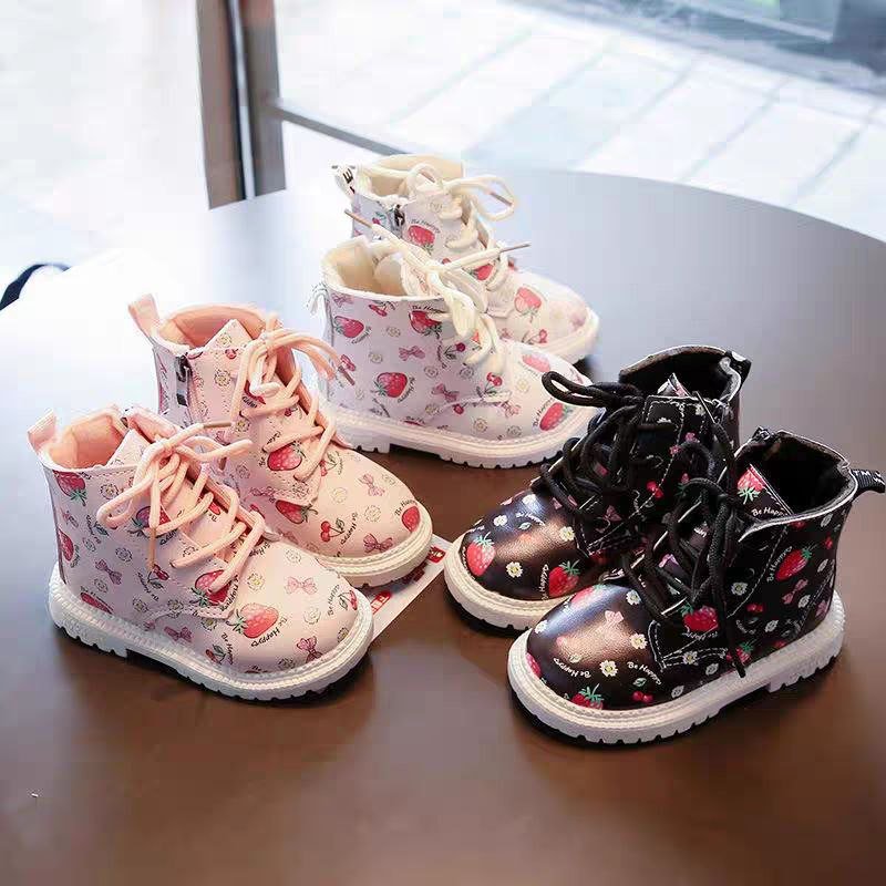 Botas de invierno con estampado de frutas para niñas