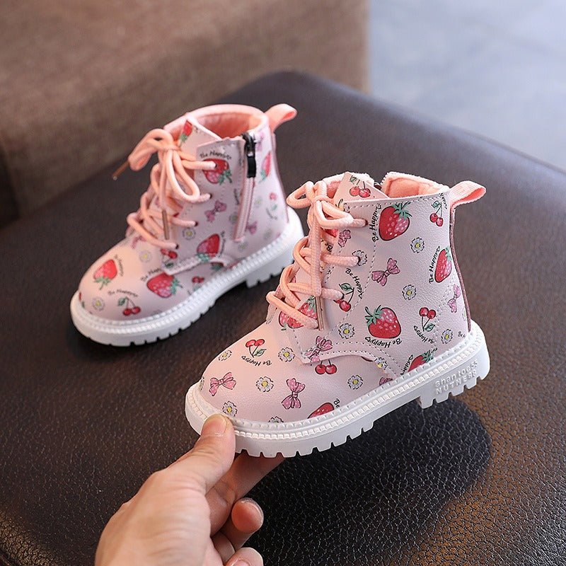 Botas de invierno con estampado de frutas para niñas