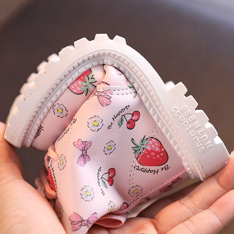 Botas de invierno con estampado de frutas para niñas