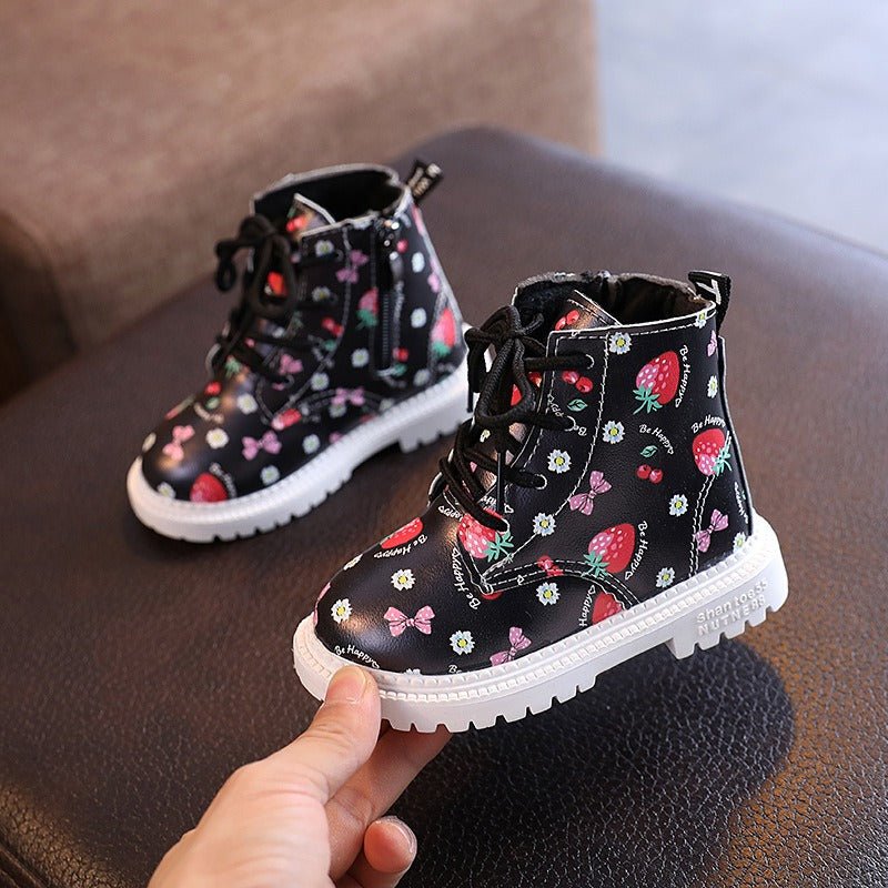Botas de invierno con estampado de frutas para niñas