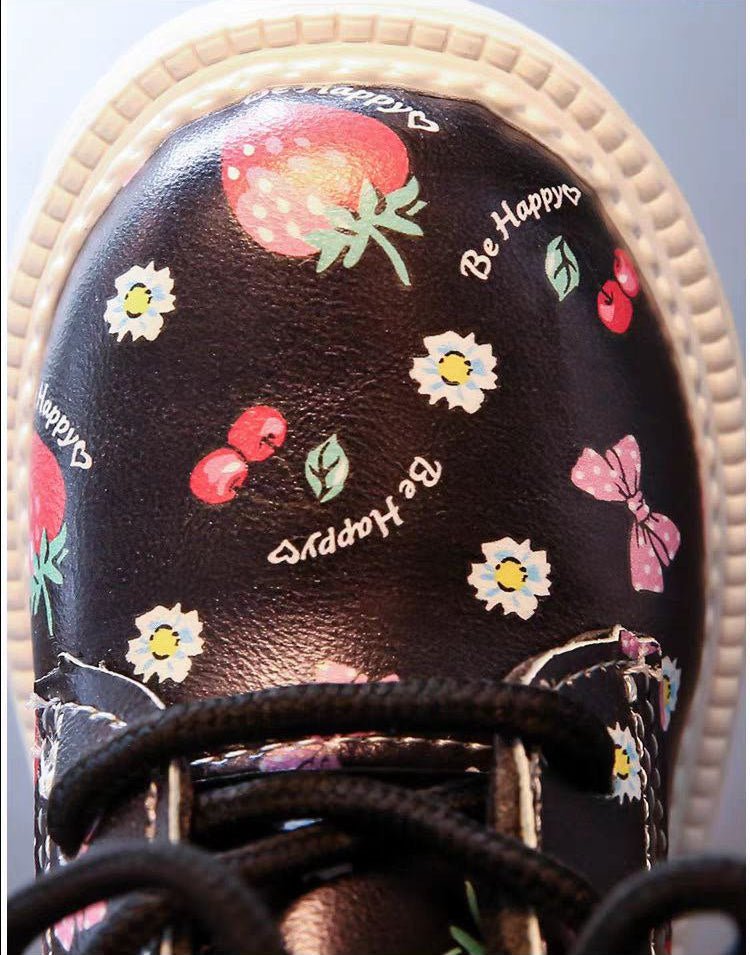 Botas de invierno con estampado de frutas para niñas