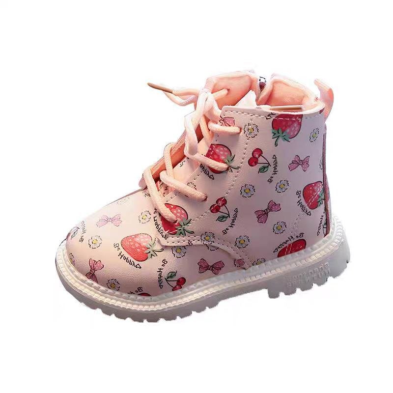 Botas de invierno con estampado de frutas para niñas