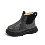 Botas de invierno brillantes con forro de pelo para niñas