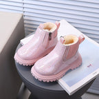 Botas de invierno brillantes con forro de pelo para niñas