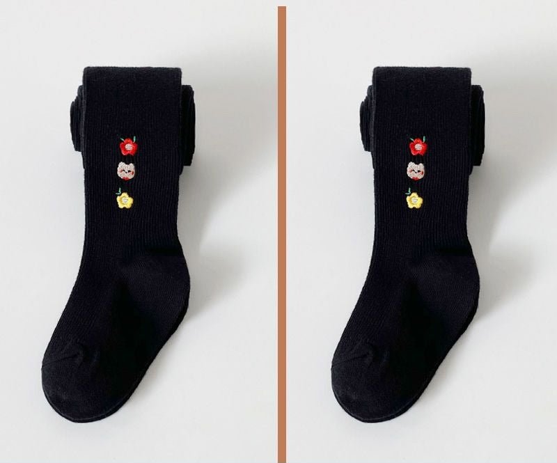 Calcetines largos de algodón para niña con flores bordadas de todas las edades  en España